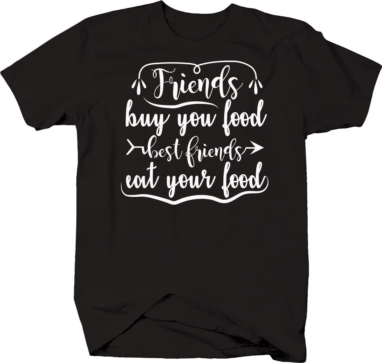 Best Friends Eat Food T-Shirt for Men - Funny Friendship Shirt - Black Cotton Tee - Perfect for Casual Wear, Gifts, and Matching Outfits with Friends