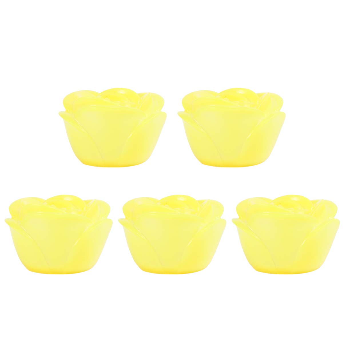 Uonlytech 5-Pack Waterproof Floating Flameless LED Candles - Rose-Shaped Battery Operated Candles for Wedding, Valentine's Day, Pool & Bath Decor (7 Colors) - Romantic Ambiance for Parties, Dinners & Spa Relaxation