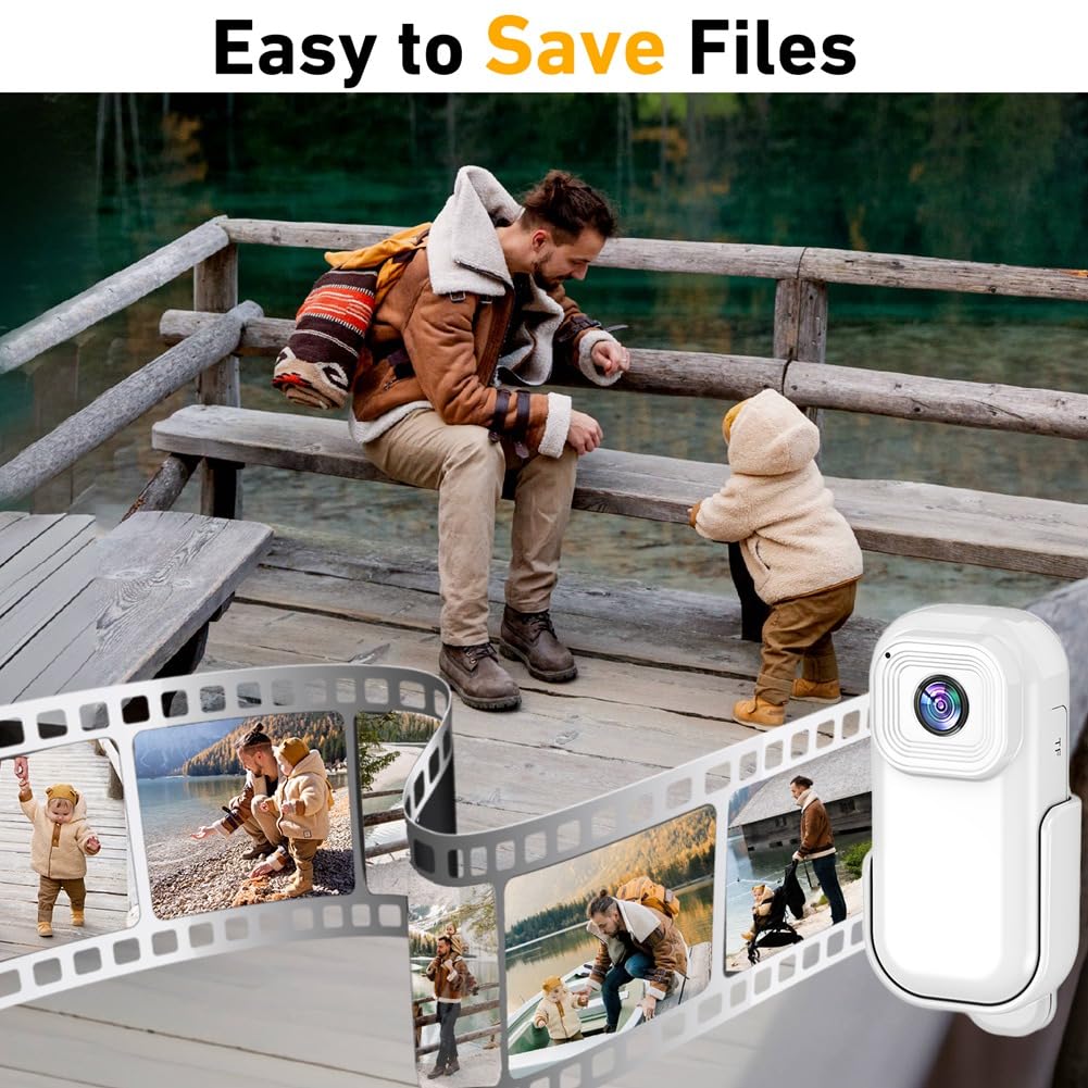 Louttary 1080P Mini WiFi Sports Camera with LCD Screen - Waterproof Action Cam for Outdoor Adventures, Cycling, Hiking & Vlogging (White) - 1 Set