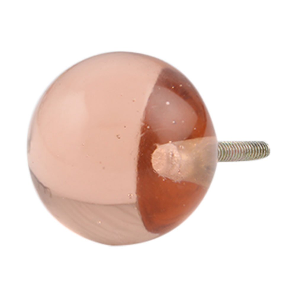 16 Pack Round Glass Pink Drawer Knobs - Elegant Kitchen Cabinet Hardware & Dresser Pulls - Decorative Luxury Chest Handles for Bedroom, Bathroom & Office Furniture (Set of 16)