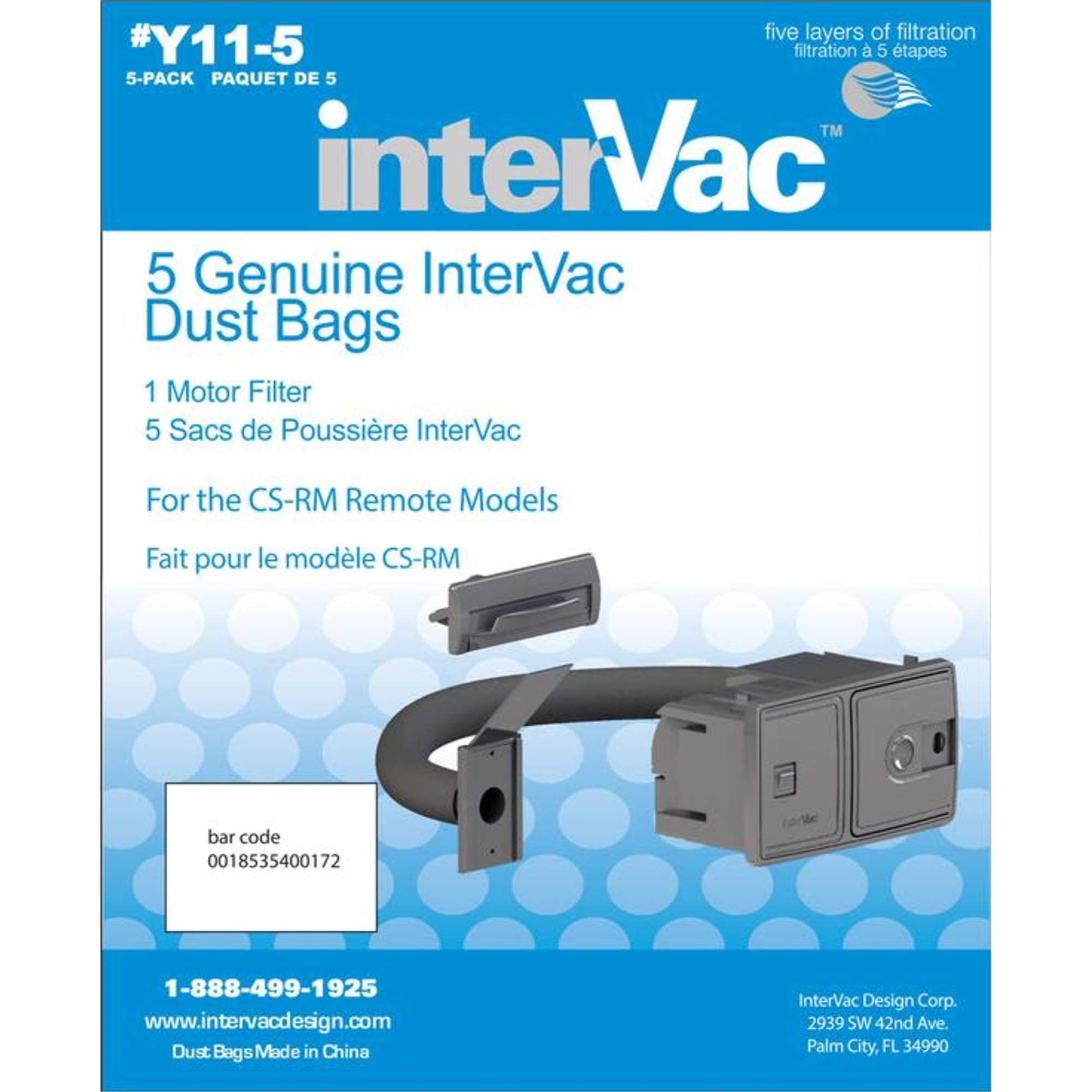Genuine InterVac Vacuum Cleaner Dust Bags for CSRM Models - 2 Pack Replacement Filters for Home Cleaning, Pet Hair, Allergen Removal