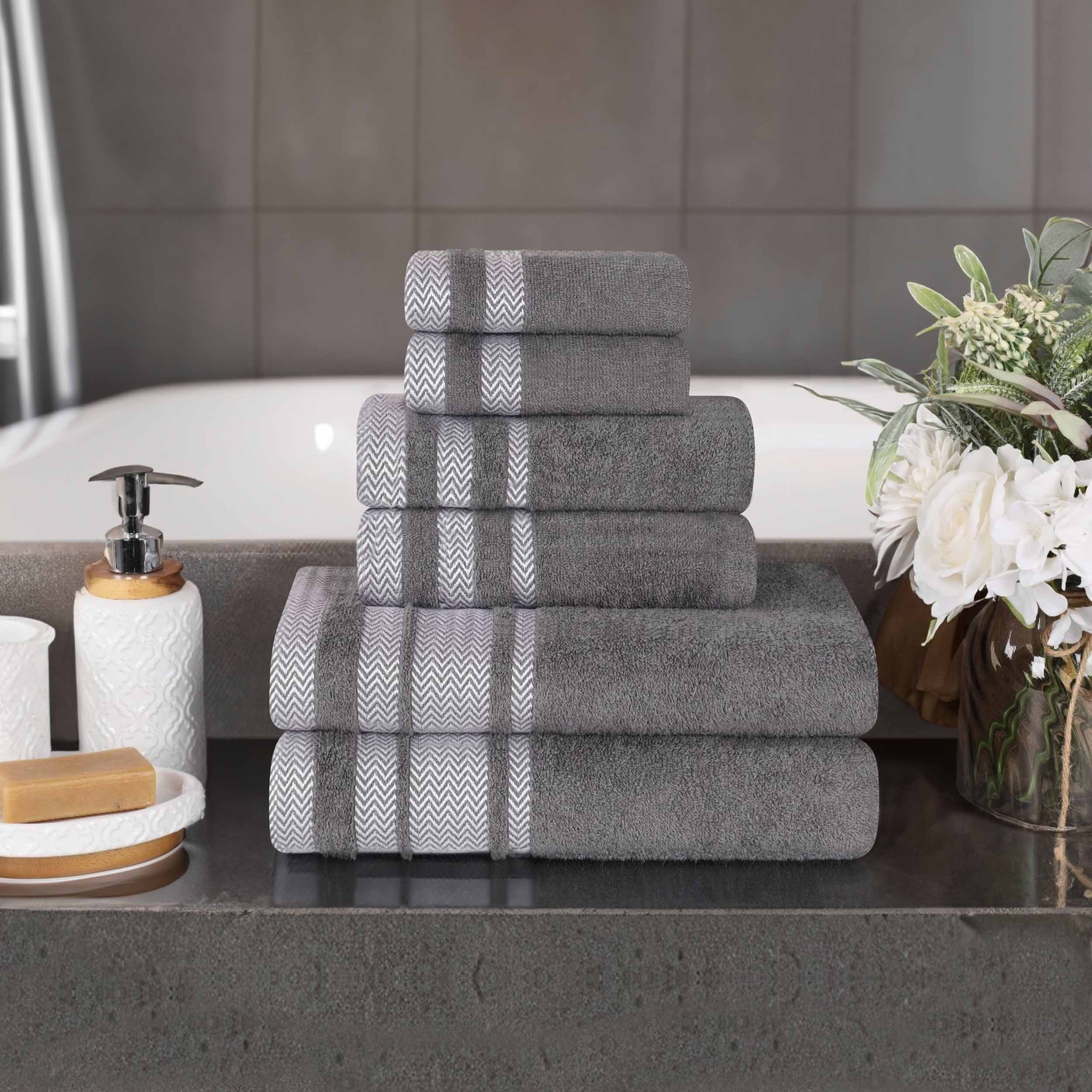 Premium 6-Piece Cotton Towel Set - Medium Weight, Soft & Absorbent Bath Towels for Spa, Gym, or Home Use - Hays Brand
