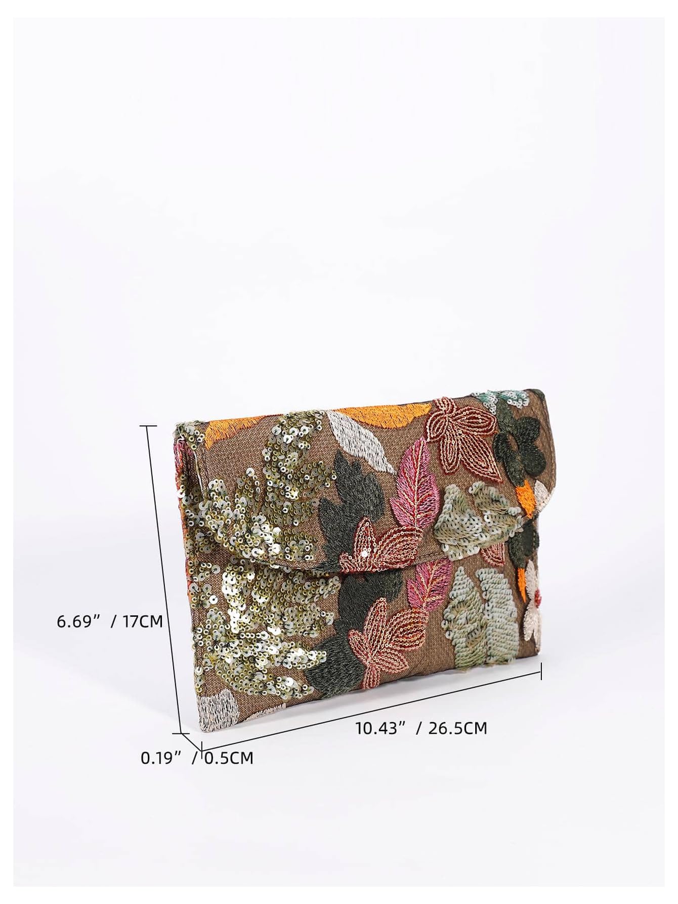 Verdusa Women's Floral Embroidery Sequin Evening Clutch Bag - Elegant Party Purse for Weddings, Prom & Special Occasions | Handmade Beaded Clutch for Formal Events & Night Out