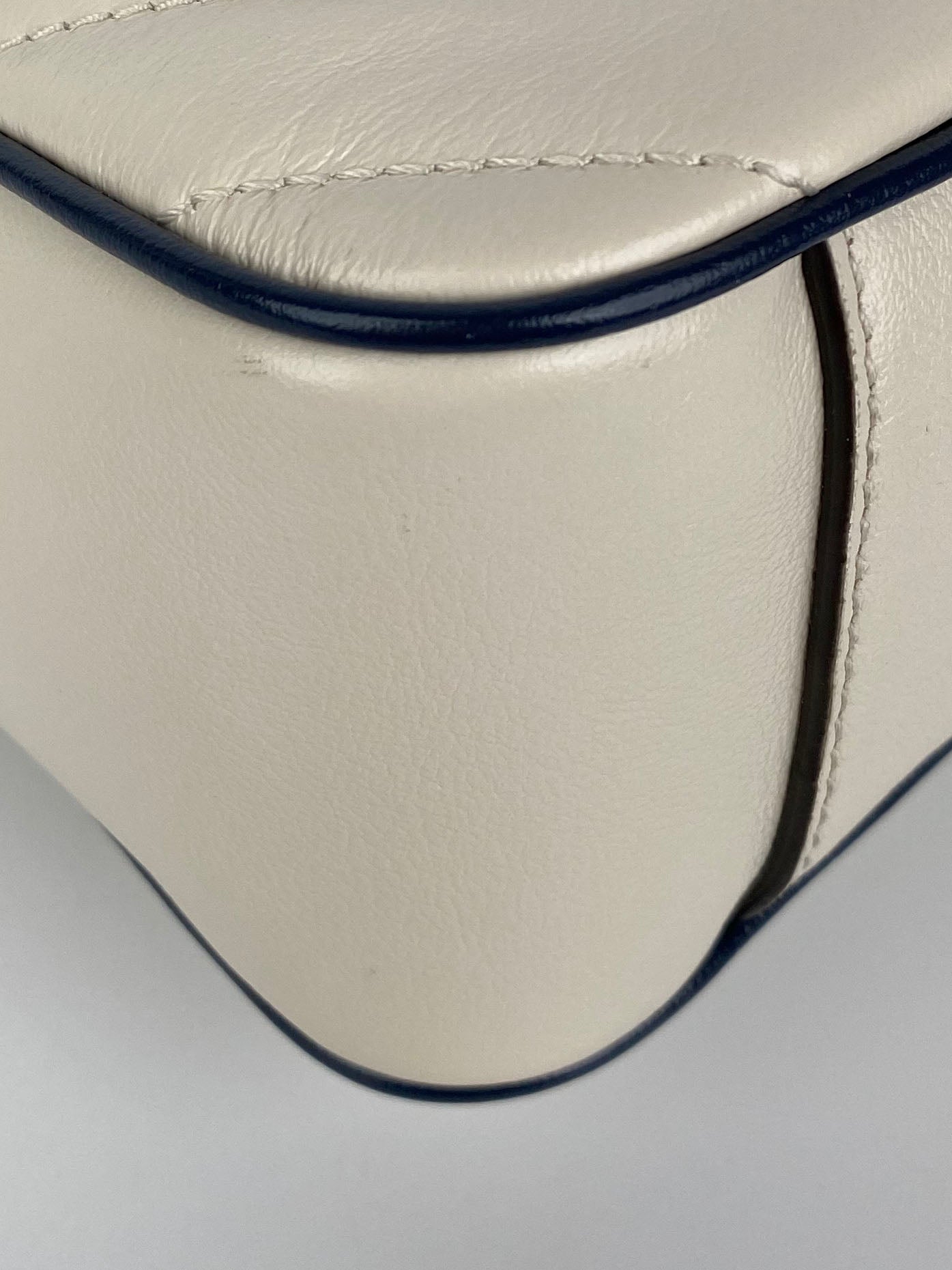 Gucci GG Marmont Torchon Shoulder Bag in White & Blue | Luxury Designer Handbag for Women | Perfect for Date Night, Office & Special Occasions