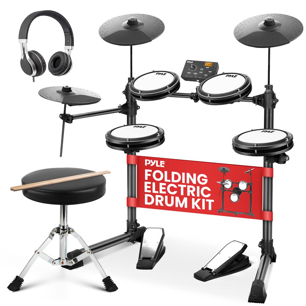 Best Electronic Drum Set for Beginners & Professionals - Portable Digital Drum Kit with Headphones & USB MIDI - Perfect for Home Practice, Studio Recording & Live Performances