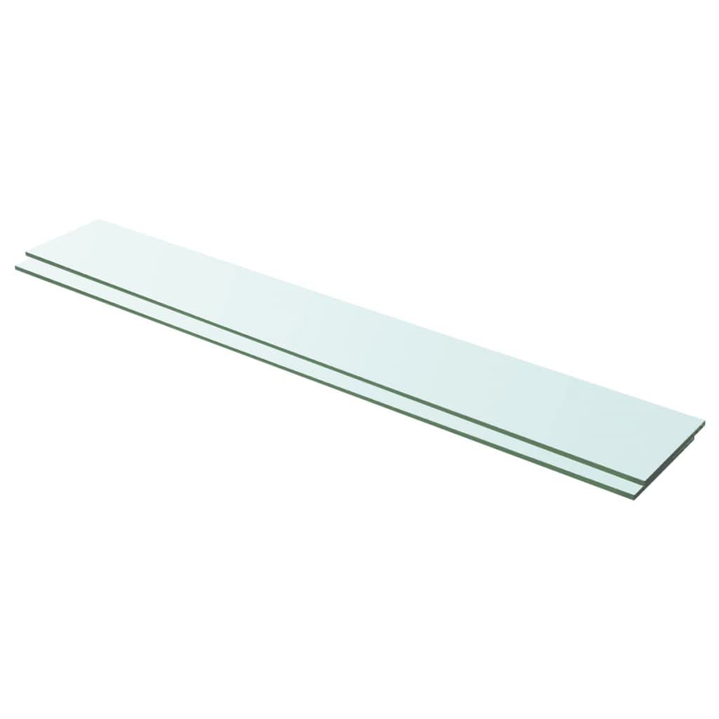 2-Pack Clear Glass Wall Shelves - 39.4