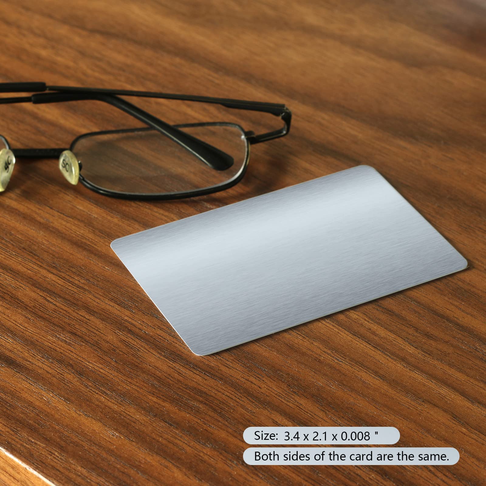 Custom Laser Engraved Blank Metal Business Cards - Premium Stainless Steel Name Cards (120PCS, 0.02