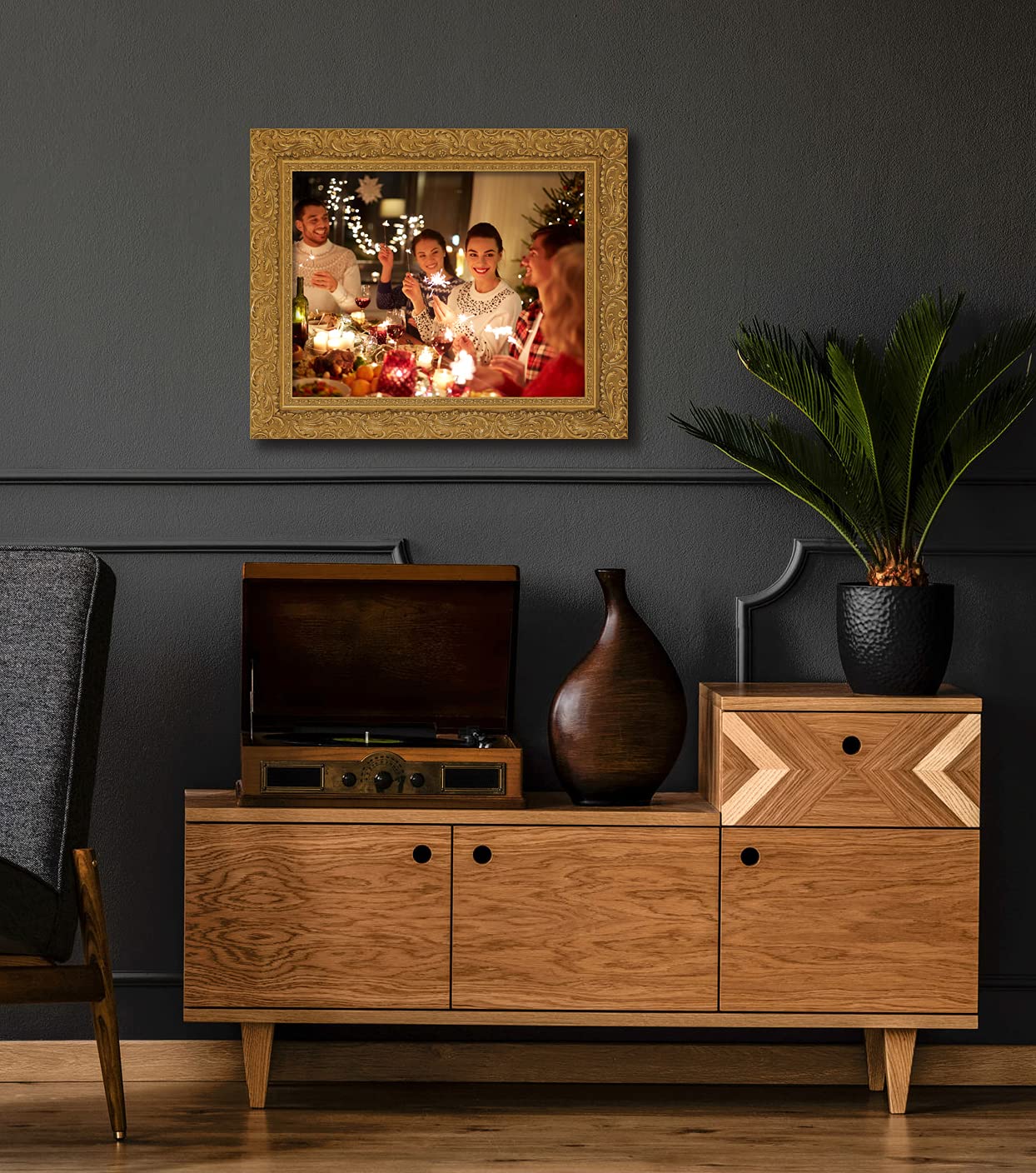 Custom Framed 40x28 Gold Ornate Wood Picture Frame - Upload Your Photo or Artwork for Professional Printing & Framing | Perfect for Home Decor, Office Wall Art & Gift Giving