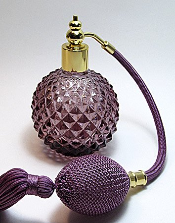 Refillable Perfume Atomizer Bottle with Purple Lavender Bulb & Tassel - Portable Travel Spray for Purse, Gym, Office & On-the-Go Fragrance Touch Ups