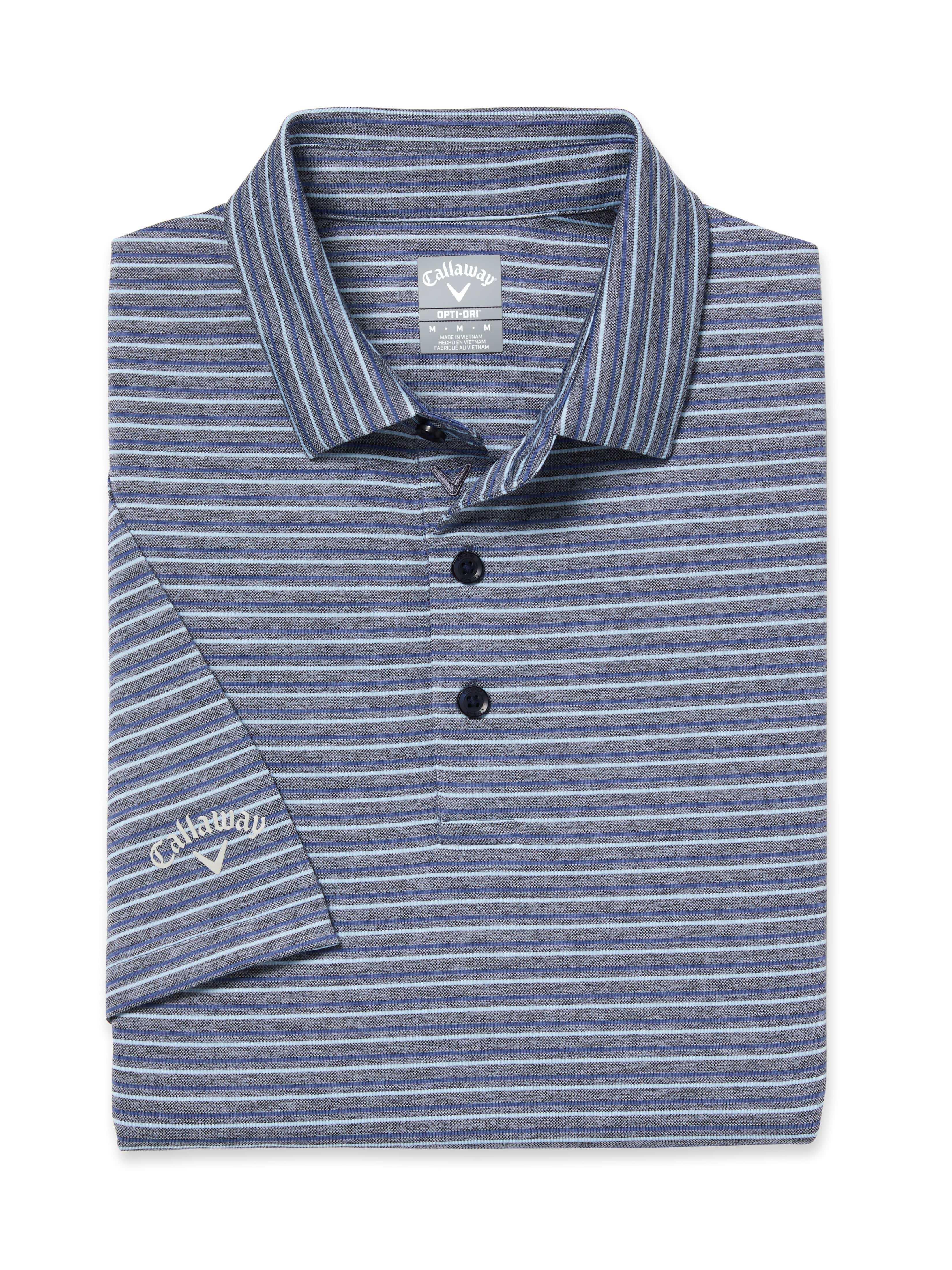 Men's Soft Touch Stripe Golf Polo Shirt - Breathable Moisture-Wicking Performance Tee for Golf, Casual Wear & Outdoor Activities