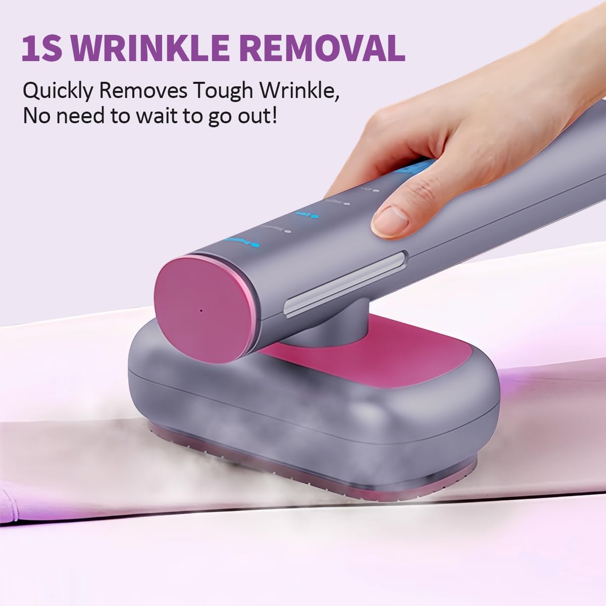 Portable Handheld Clothes Steamer - 1200W Fast Heating Garment Steamer for Wrinkles, 1-Second Heat-Up, AI Fabric Detection, Anti-Drip Technology - Perfect for Travel, Home & Office Use
