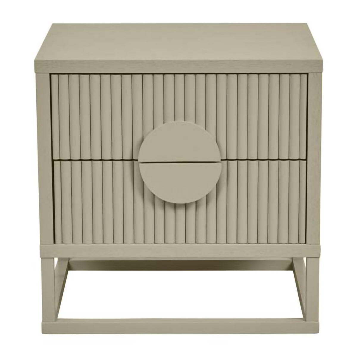 Benjamin Ripple Bedside Table - Modern Nightstand with Storage Shelf & USB Port - Perfect for Bedroom, Living Room, or Office Use