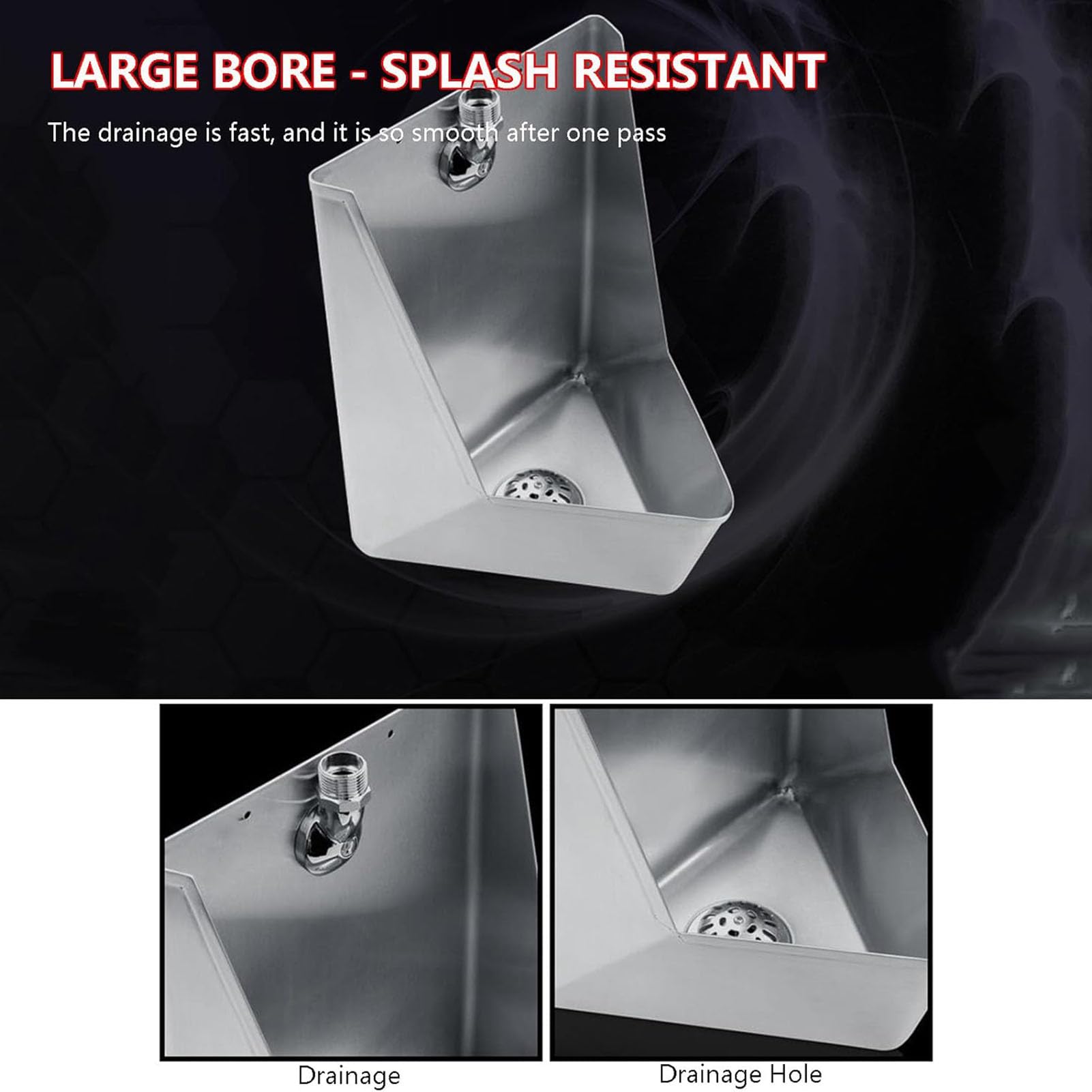304 Stainless Steel Small Urinal for Men - Free Flush Triangle Design for Home, Hotel, Restaurant & Public Toilets | Durable & Hygienic Bathroom Solution for Airbnb, Homestay & Commercial Use