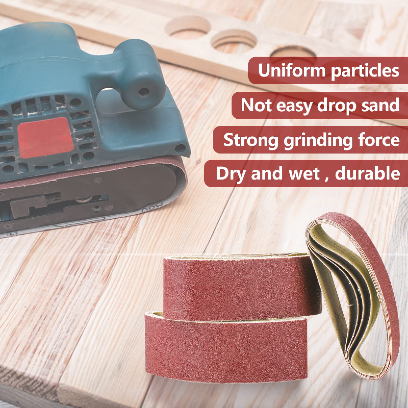 5pcs 100x610mm Sanding Belts 40-120 Grits - Abrasive Sandpaper Bands for Wood & Soft Metal Polishing - Power Sander Tool Accessories - Perfect for DIY Projects & Professional Woodworking