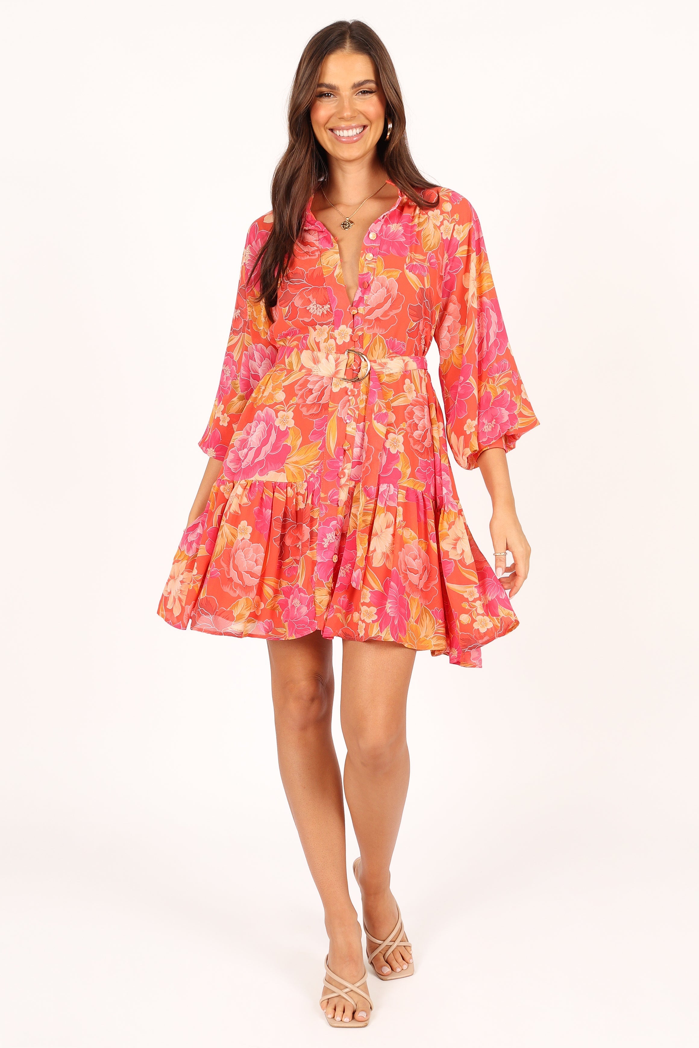 Bianca Long Sleeve Mini Dress for Women - Flirty Pink Party Dress, Bodycon Cocktail Dress with Ruffles | Perfect for Date Night, Club Wear & Special Occasions