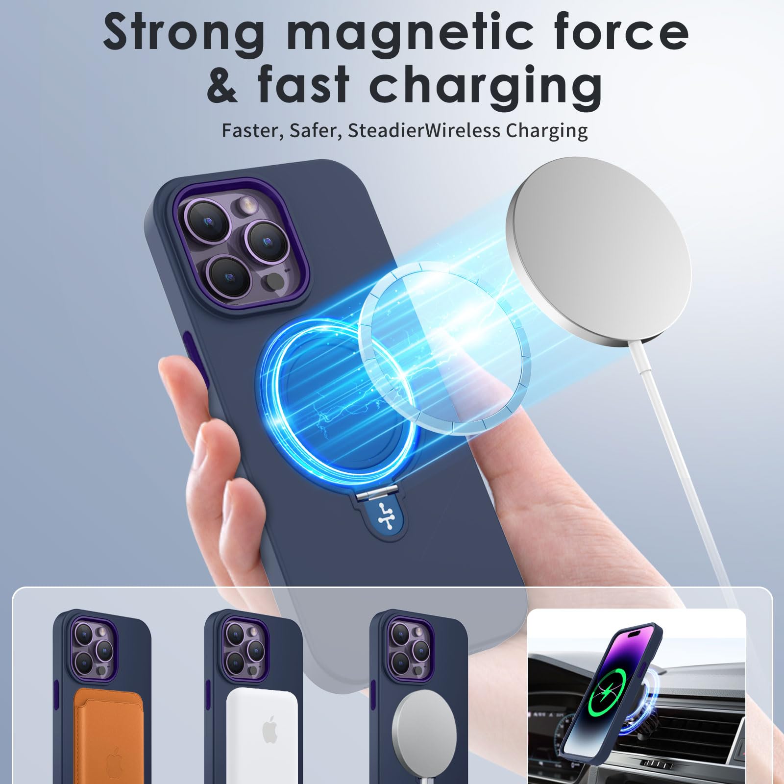 LAUDTEC Magnetic Silicone Case for iPhone 14 Pro Max 6.7