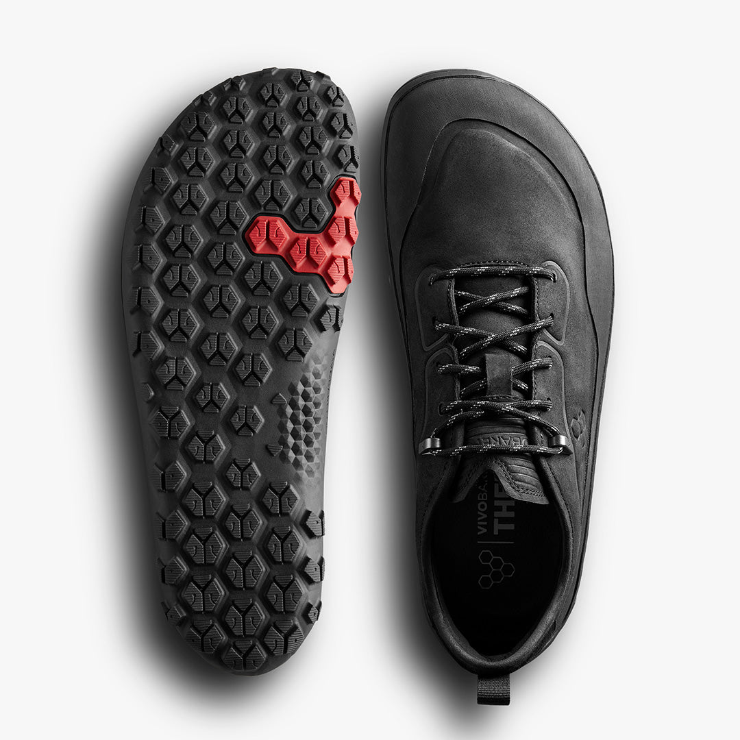 Vivobarefoot Men's Tracker Leather AT Low - Waterproof Barefoot Hiking Boots for Men | Lightweight & Durable Outdoor Adventure Shoes for Trail Running, Camping & Backpacking