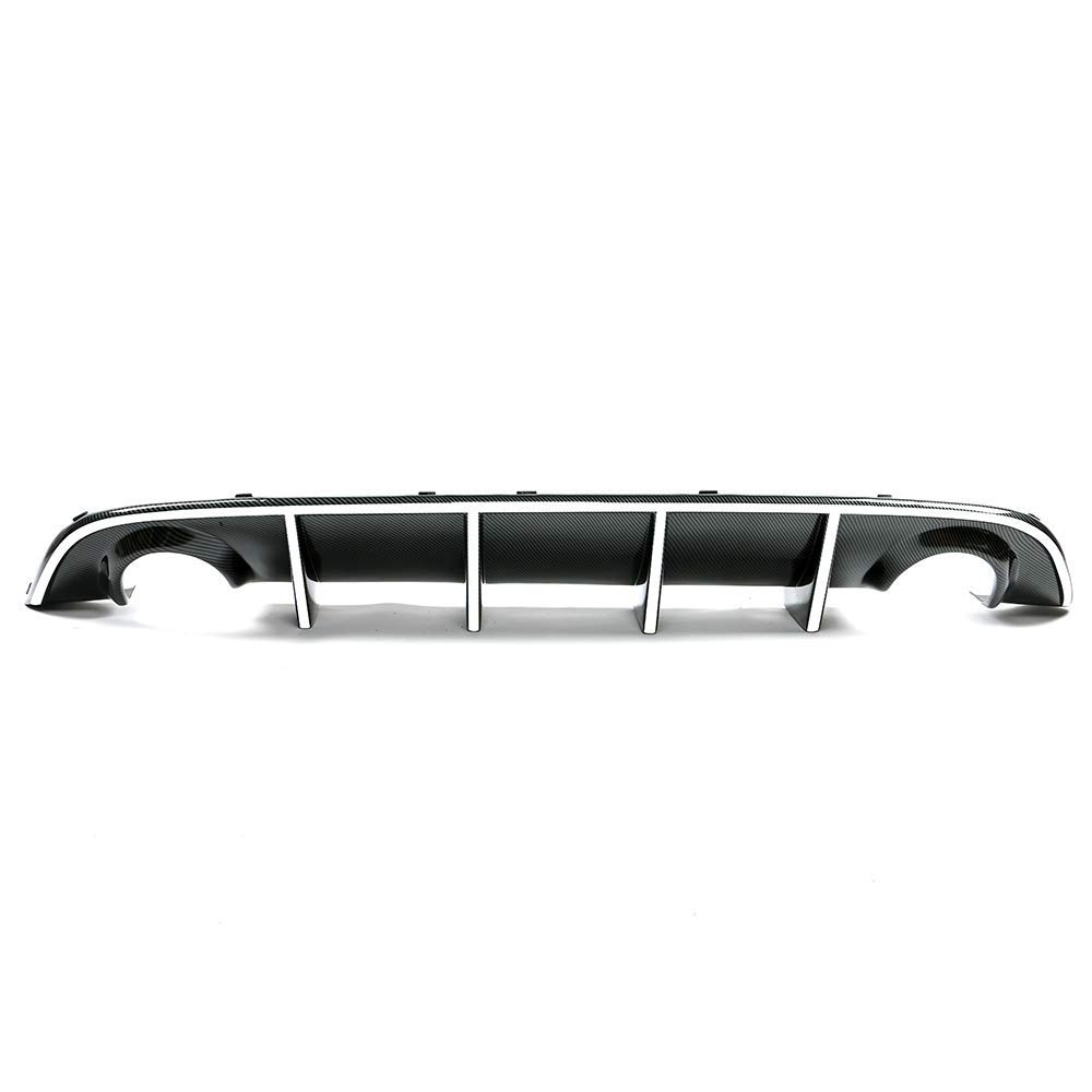 IKON MOTORSPORTS Bumper Lip Spoiler for 2015-2023 Dodge Charger SRT - Factory Style Rear Diffuser with White Reflective Tape - Enhances Aerodynamics & Sporty Look for Street Racing & Car Shows