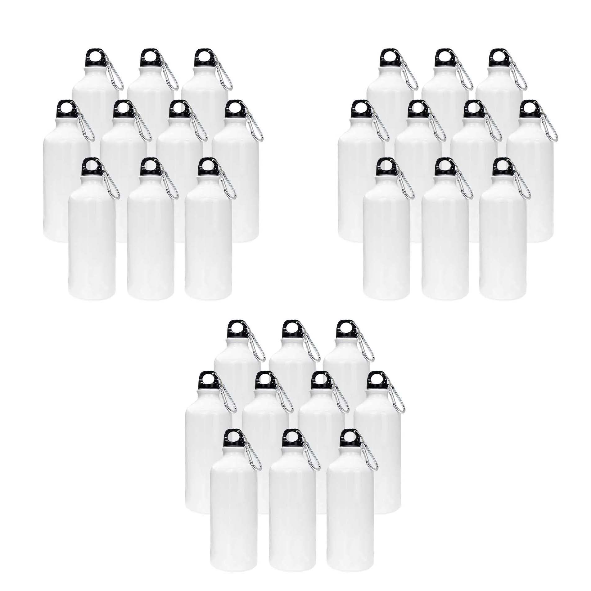 INTSUPERMAI 30-Pack 500ml (17oz) Sublimation-Ready Aluminum Water Bottles - Blank White Coated Sport Bottles for Heat Press Transfer, BPA-Free & Leak-Proof - Ideal for Custom Printing, Gyms, Outdoor Activities & Promotional Gifts