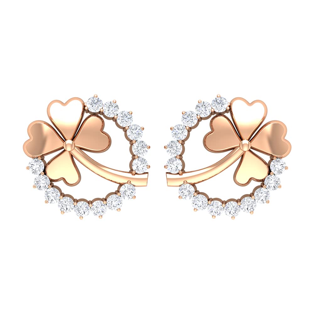 Rosec Jewels - 3/4 CT Certified Moissanite Flower Stud Earrings for Women, 14K Solid Gold Eternity Earrings | Perfect for Weddings, Anniversaries & Everyday Elegance