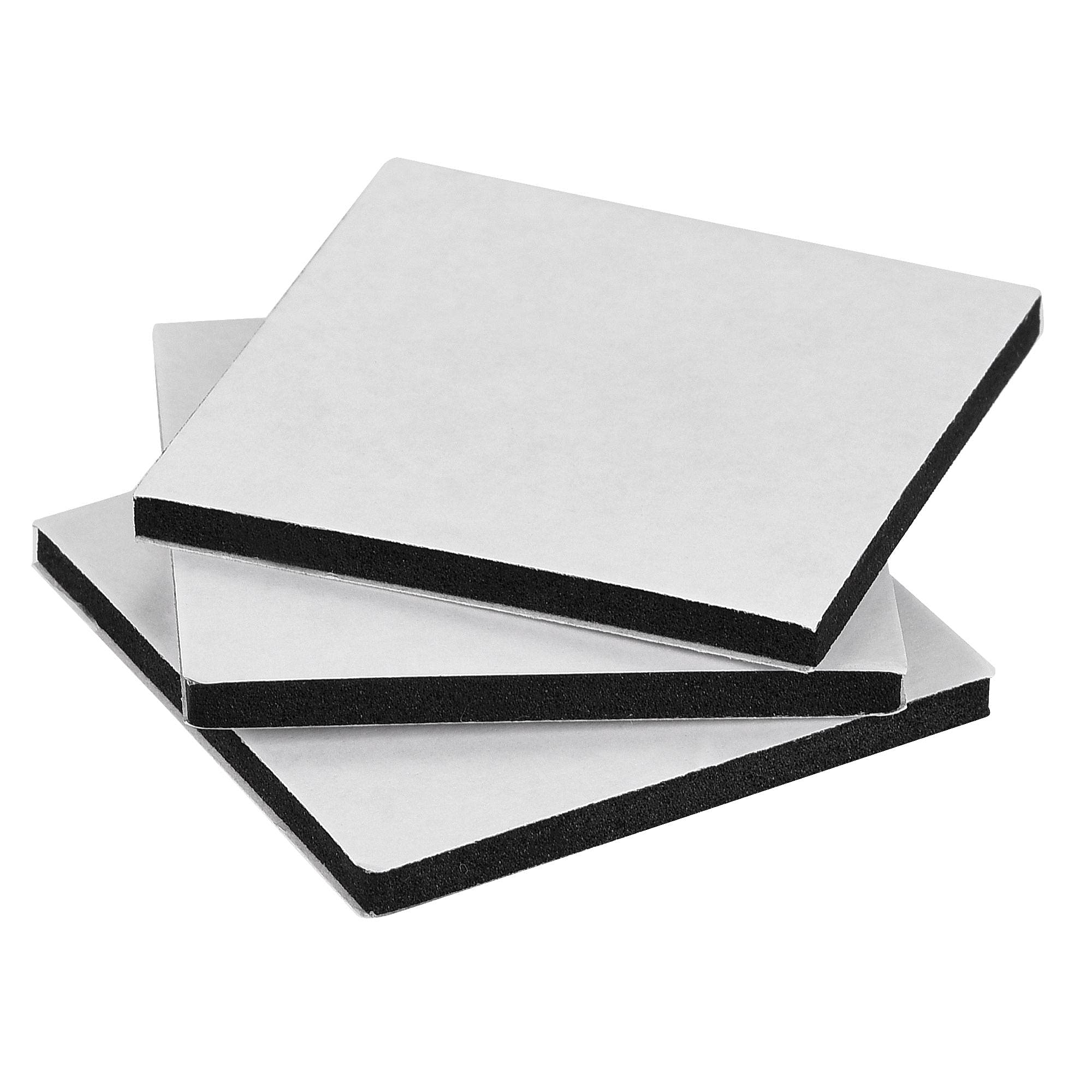 uxcell Double Sided Sticky Pads - 40x40x3mm Square EVA Foam Adhesive Tape Black (150pcs) - Strong Removable Mounting for Home Office, Crafts & DIY Projects