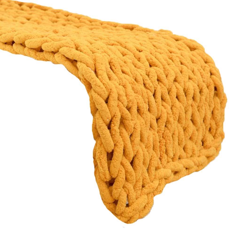 Jumbo Chenille Yarn - Dusty Yellow Chunky Arm Knit Yarn for DIY Throw Blankets & Cat Caves | Ultra Soft & Snuggly 250g/8oz | Perfect for Handmade Home Decor, Knitting Projects & Cozy Pet Accessories
