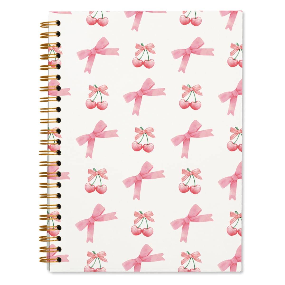 Pink Bow Coquette Notebook Journal - Preppy Aesthetic Hardcover Spiral Notebook 5.5x8.3 for Women | Perfect for Office, School, Journaling & Gift Giving
