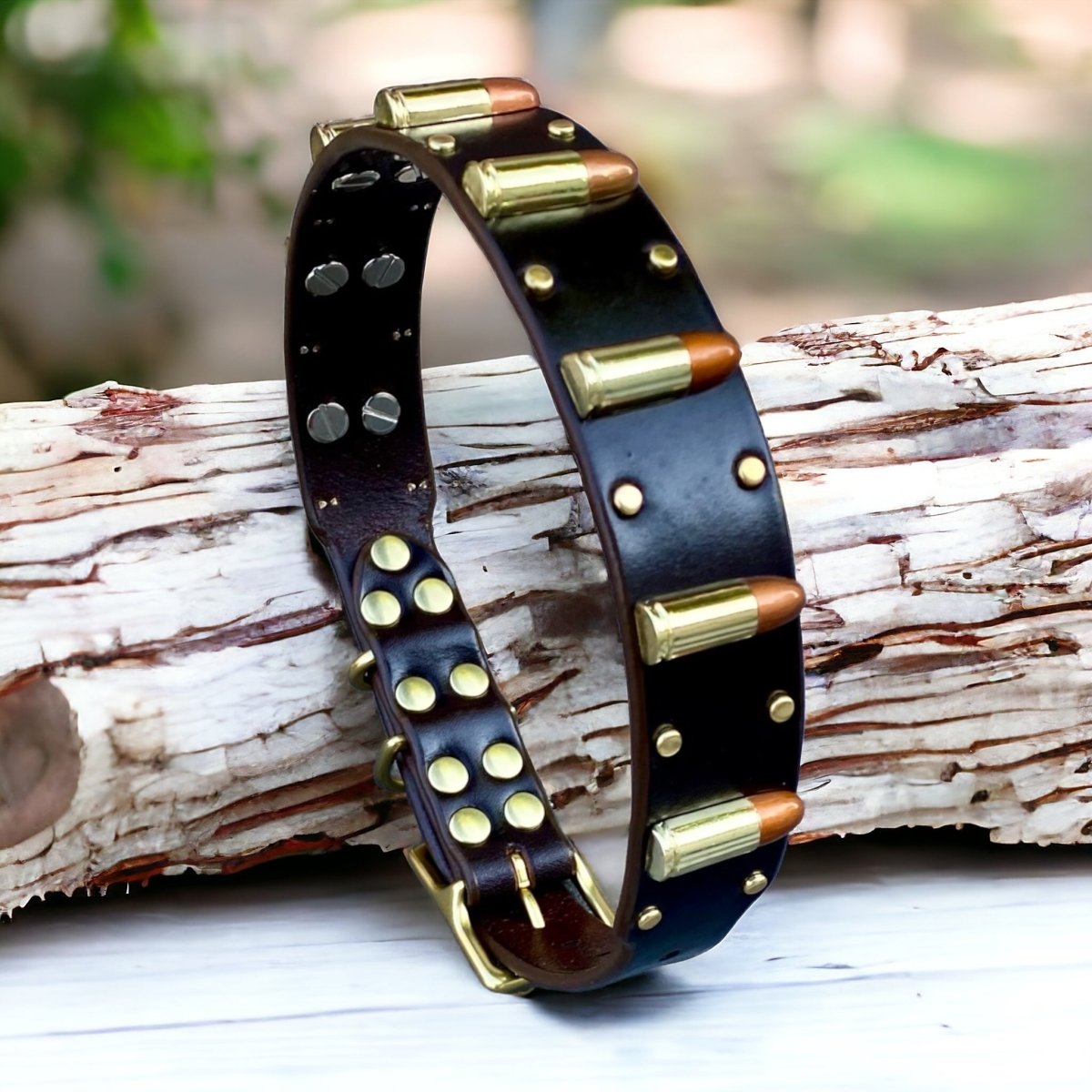 Premium Genuine Leather Dog Collar with Heavy-Duty Buckle - Durable & Stylish for Large & Medium Dogs - Perfect for Training, Walking & Outdoor Adventures