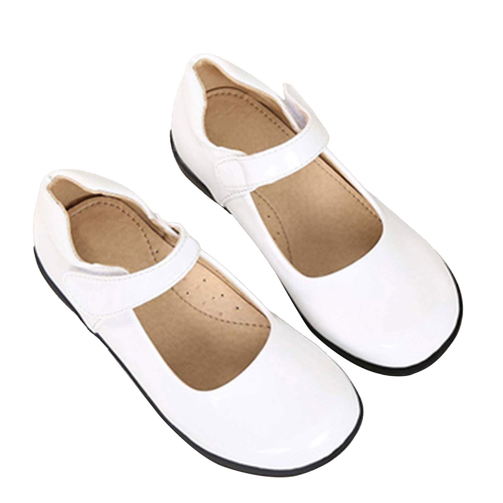 **Girls PU Leather Princess Dance Shoes - Round Toe Rubber Outsole for Ballet, Party, Dress Performance & Special Occasions**