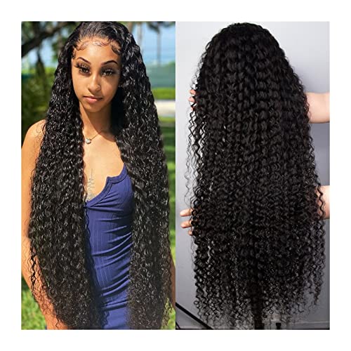 13x4 Deep Wave Lace Front Human Hair Wig - 150% Density 40 Inches Pre-Plucked HD Wet & Wavy Bob Wig for Women | Perfect for Daily Wear, Parties & Special Occasions