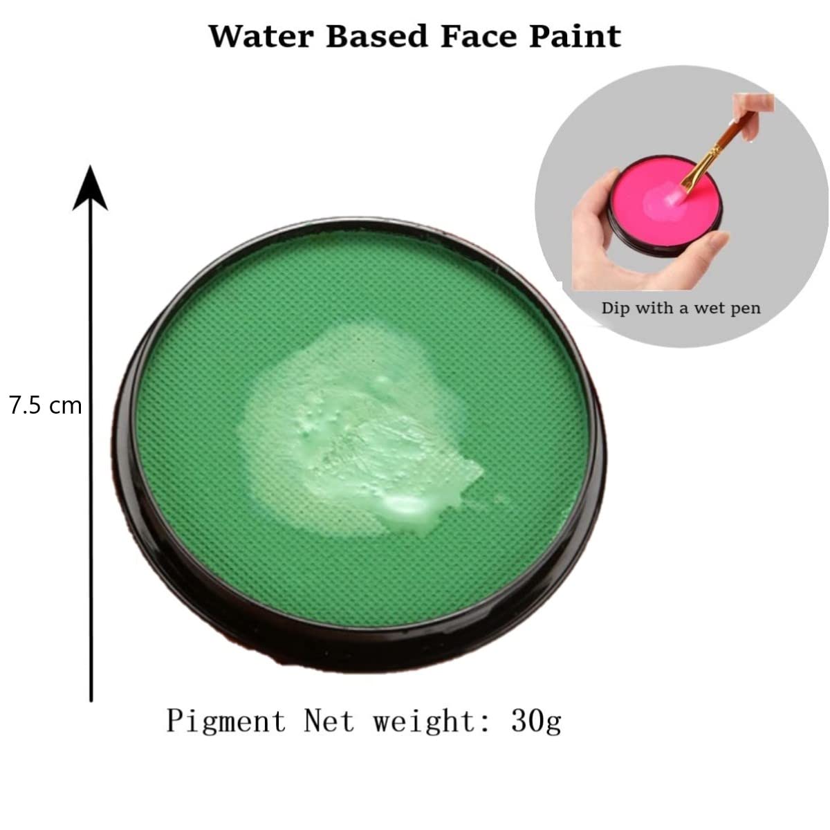 KARLOR 30g Water-Based Face Paint - Professional Makeup for Kids & Adults - Halloween, Carnival, Cosplay (Green & Black) - Safe, Non-Toxic, Easy Wash Off for Face & Body Art