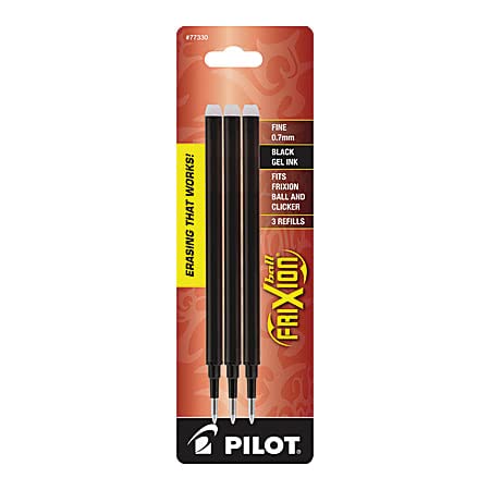 Pilot FriXion Erasable Gel Pen Refills - Fine Point 0.7mm Black, Red & Blue Ink (9-Pack) - Perfect for Note Taking, School Work & Office Use