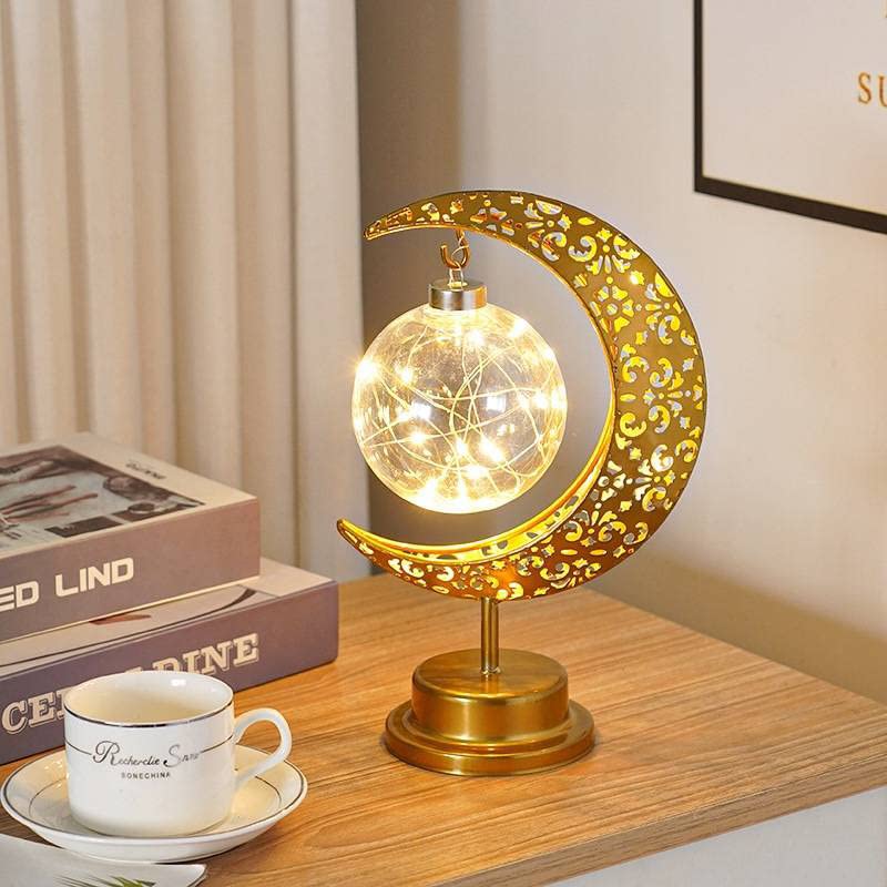 LED Magic Moon Night Light - Battery Operated Starry Table Lamp for Bedroom & Office Decor | Romantic Moonlight Atmosphere for Nursery, Kids Room & Relaxation