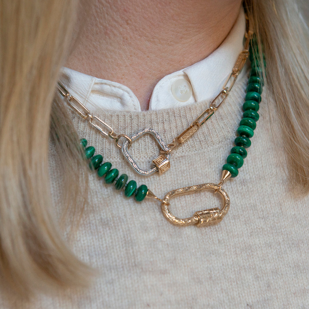 Marla Aaron Malachite Rondelle Strand Necklace - Elegant Green Gemstone Beaded Jewelry for Women | Perfect for Parties, Weddings & Special Occasions