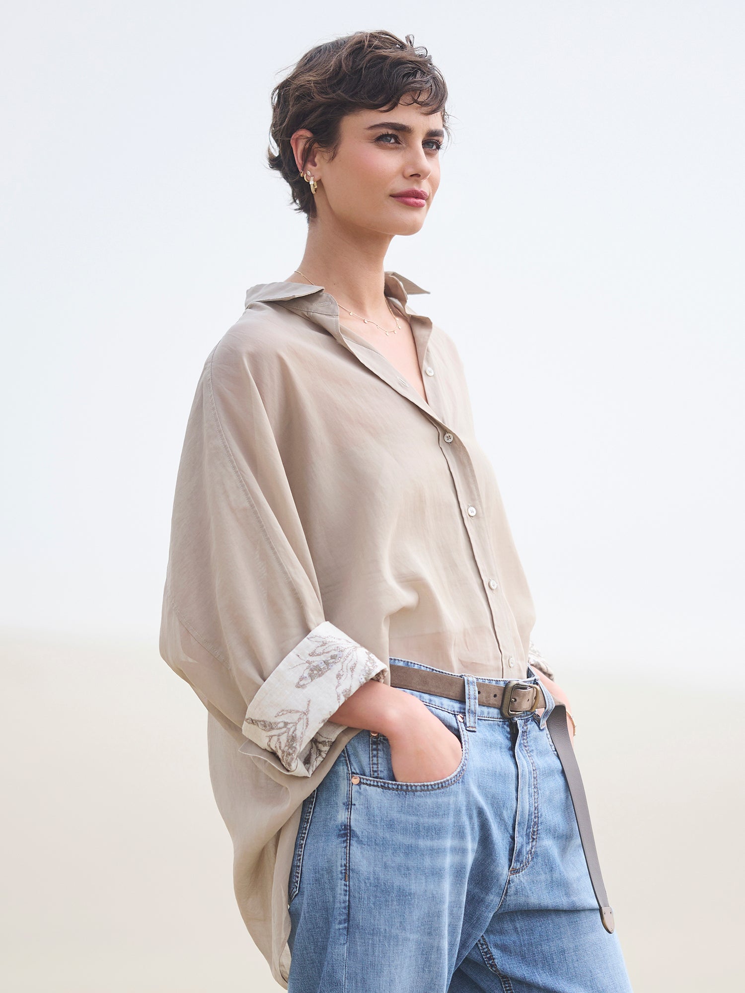 Elegant Organza Embroidered Cuff Blouse for Women | Formal & Party Wear | Perfect for Weddings, Office & Special Occasions