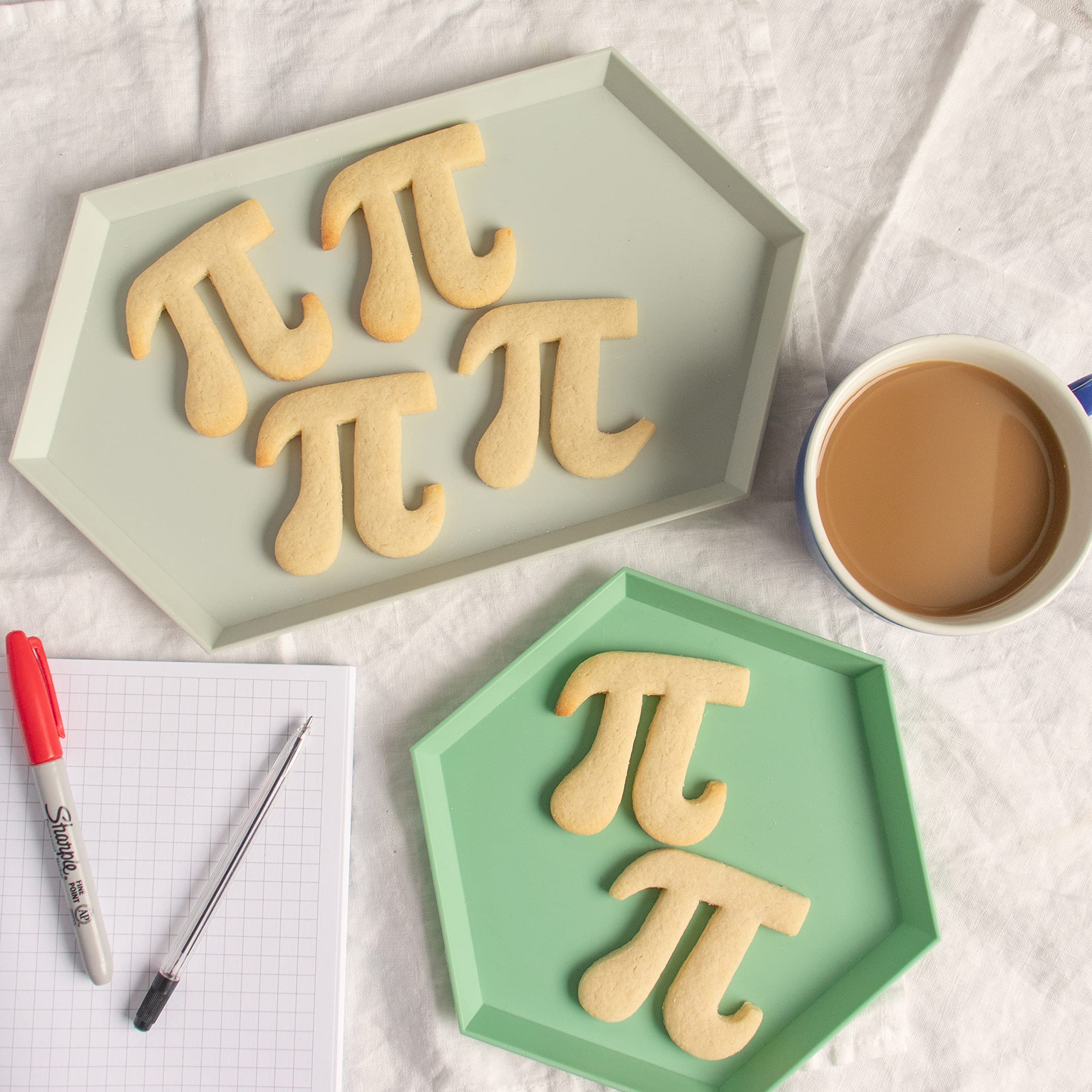 Bakerlogy Large Pi Symbol Cookie Cutter - 1 Piece Stainless Steel Baking Tool for Pi Day, Math-Themed Parties, and DIY Cookies