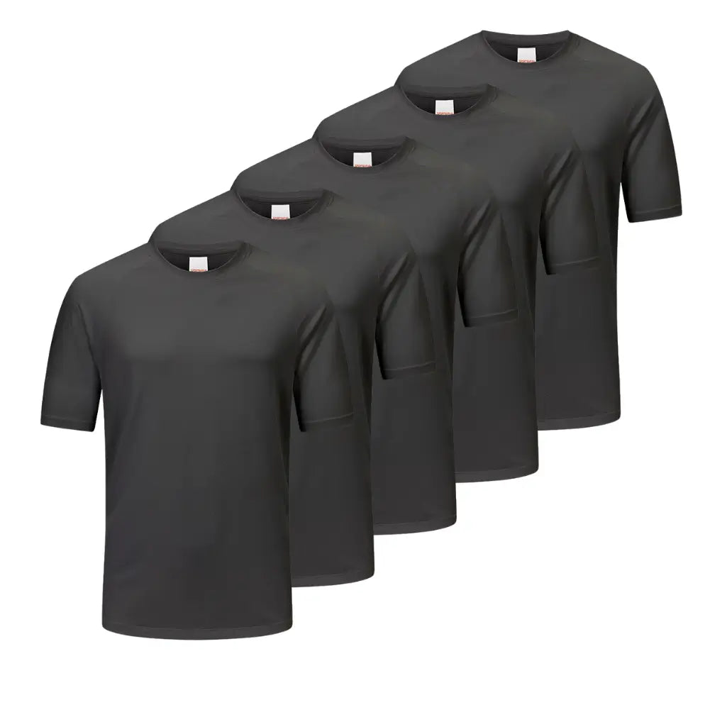 5 Pack Men's Short Sleeve Summer T-Shirts - Comfortable Cotton Crew Neck Tees for Casual Wear, Gym & Outdoor Activities