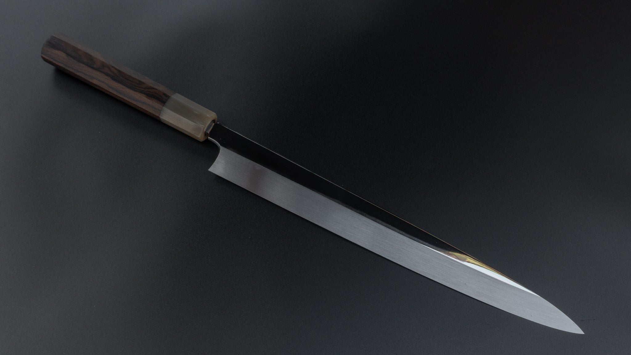 Premium Hitohira Togashi Kambei White #1 Mizu Honyaki Yanagiba 300mm Sushi Knife - Handcrafted Japanese Chef Knife with Ziricote Wood Handle & Saya Scabbard - Perfect for Sushi Chefs, Japanese Cuisine & Professional Kitchen Use