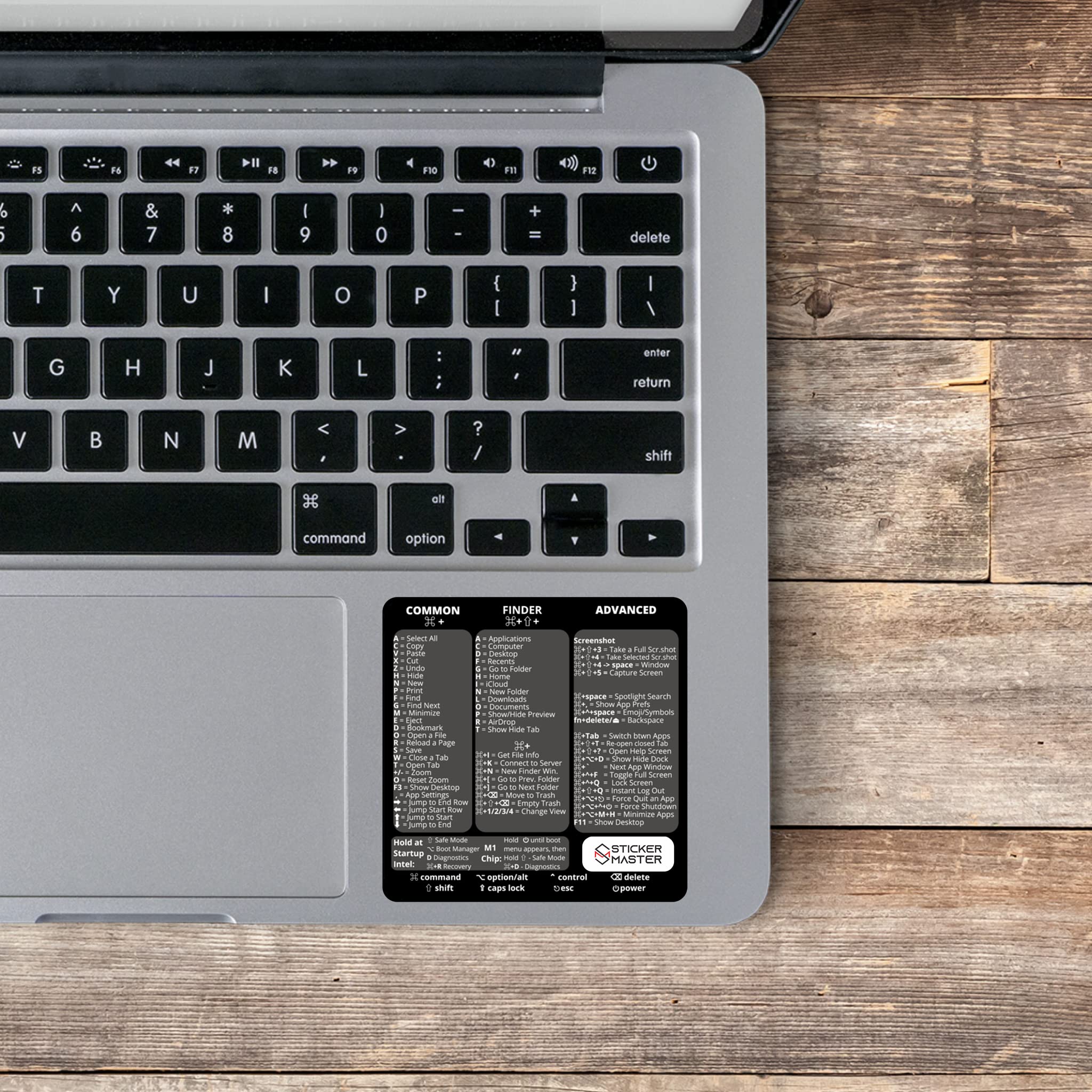 MacBook Keyboard Shortcuts Sticker - Compatible with MacBook Air/Pro 13/14/16 Inch (M1 & Intel) - Clear Vinyl Decal with Essential Mac OS Shortcuts - Perfect for Work, Study & Productivity Enhancement