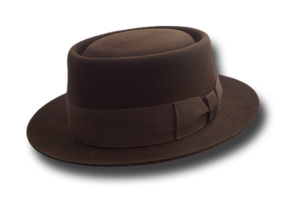 Premium Gene H. Pork Pie Hat for Men - High Quality Wool Fedora with Brim - Perfect for Jazz Festivals, Vintage Outfits & Casual Style