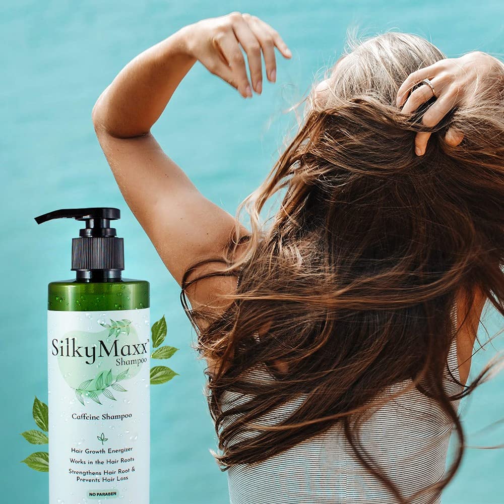 SilkyMaxx Hair Growth Shampoo with Caffeine & Coffea Arabica Extract - Reduces Hair Fall & Promotes Thicker Hair - Perfect for Daily Use & Damaged Hair Repair