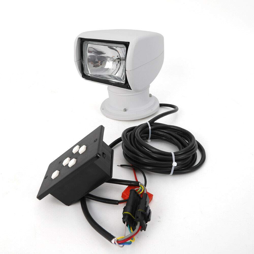 **2500LM Waterproof LED Marine Searchlight with Magnetic Base - 12W 3200K Spotlight for Boats, Trucks & Cars | Remote Control, Durable & Bright for Night Fishing, Off-Roading & Emergency Use**