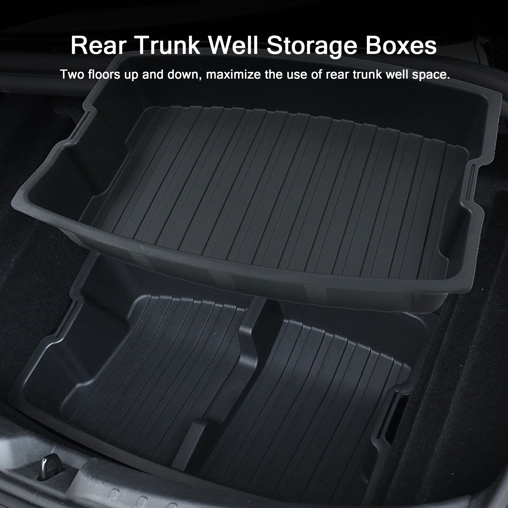Tesla Model 3 Highland 2024+ Rear Trunk Storage Organizer Box | Waterproof Car Organizer for Tesla Accessories | Perfect for Road Trips & Grocery Storage