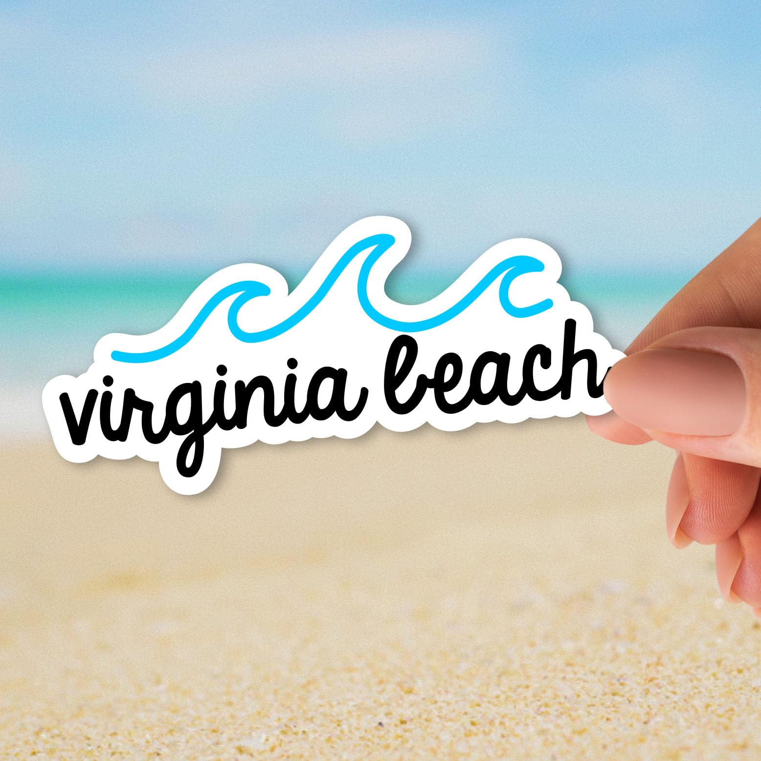 Squiddy Virginia Beach Vinyl Sticker Decal - Waterproof, Durable Decals for Phone, Laptop, Water Bottle, Cooler, Skateboard (2.5 Inch Wide) - Perfect for Personalizing Devices and Outdoor Gear