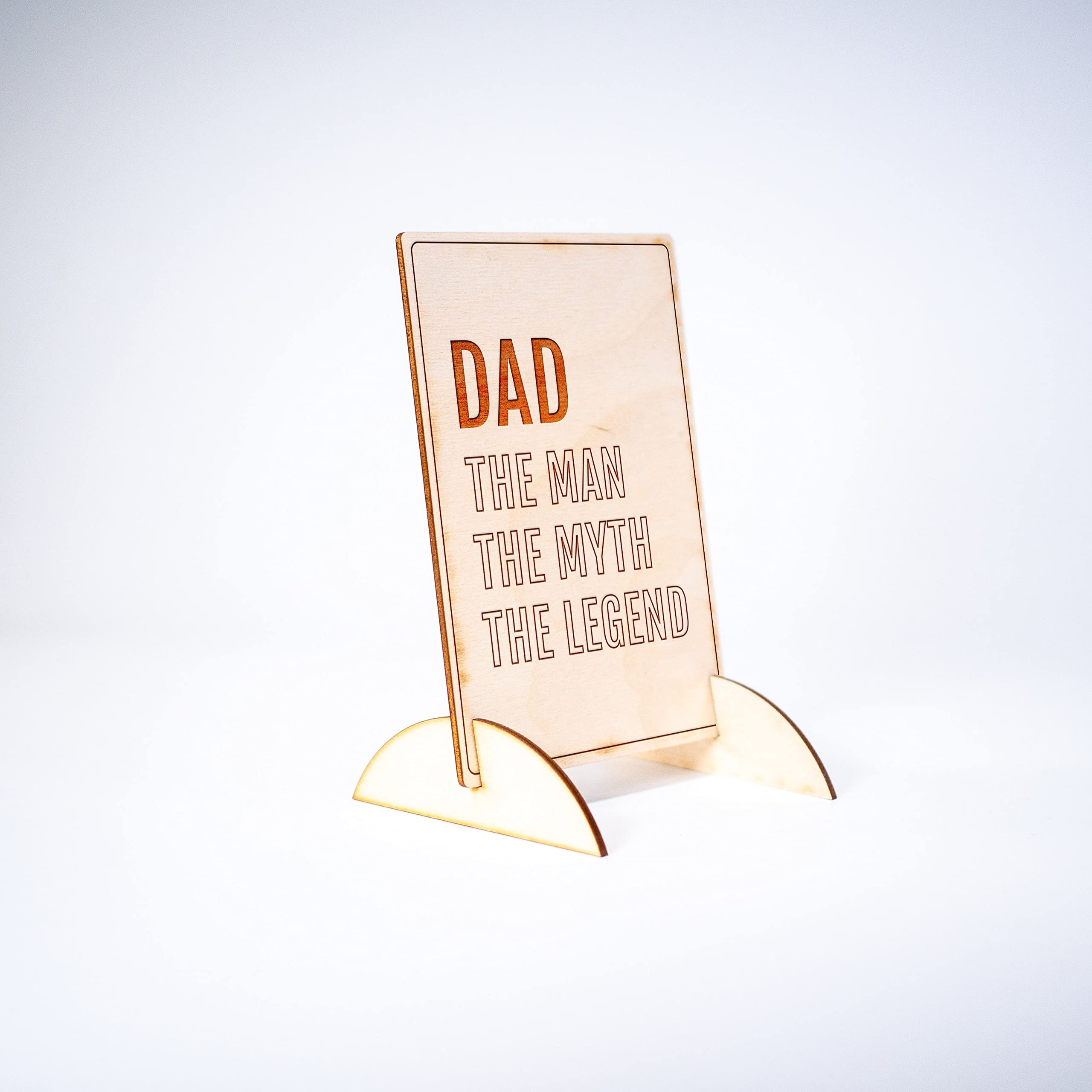 The Man The Myth The Legend - Premium Wooden Birthday Card for Men, Anniversary, Retirement Gifts - Engraved Wooden Greeting Card for Him, Dad, Husband, Boyfriend - Perfect for Special Occasions & Wall Decor