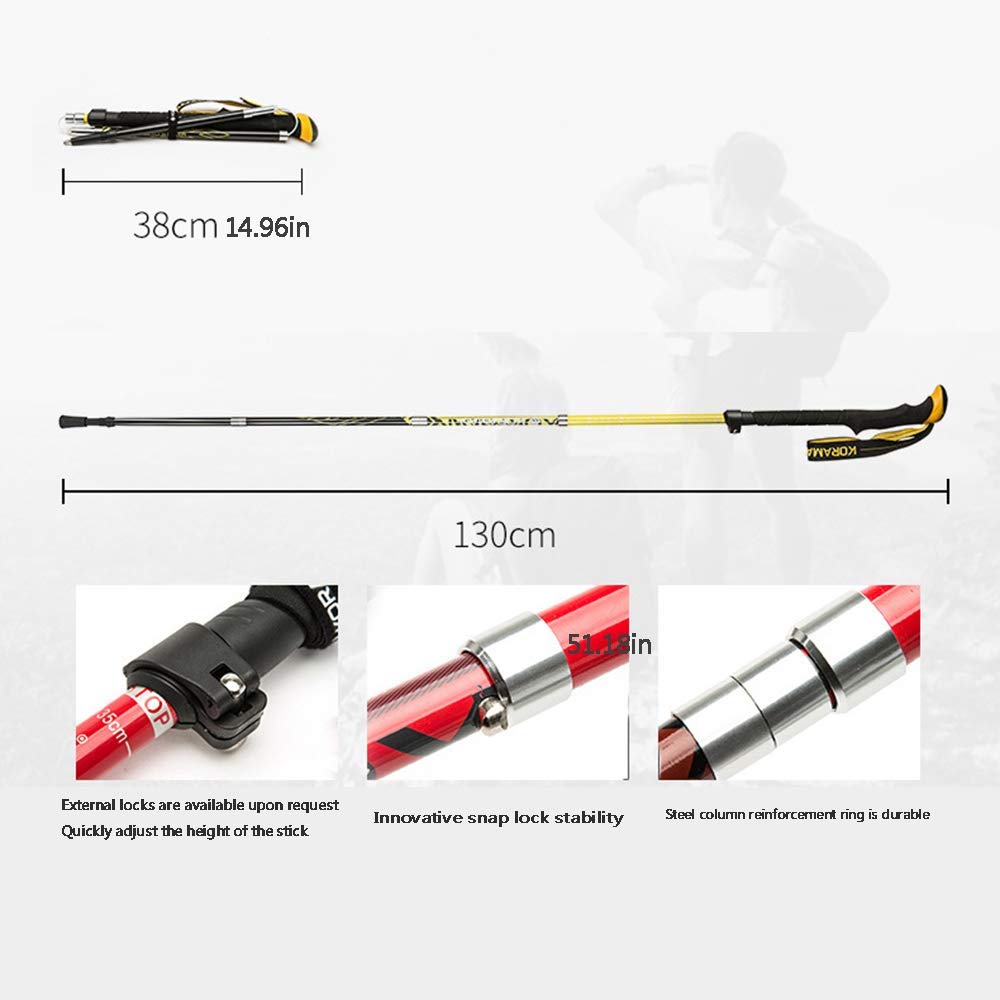 Premium Nordic Walking Trekking Poles - Adjustable Antishock Quick-Lock Telescopic Hiking Sticks for Men & Women | Ultralight Collapsible Design for Hiking, Camping, Backpacking & Outdoor Adventures | Perfect for Trail Walking, Mountain Climbing & Fitness Training
