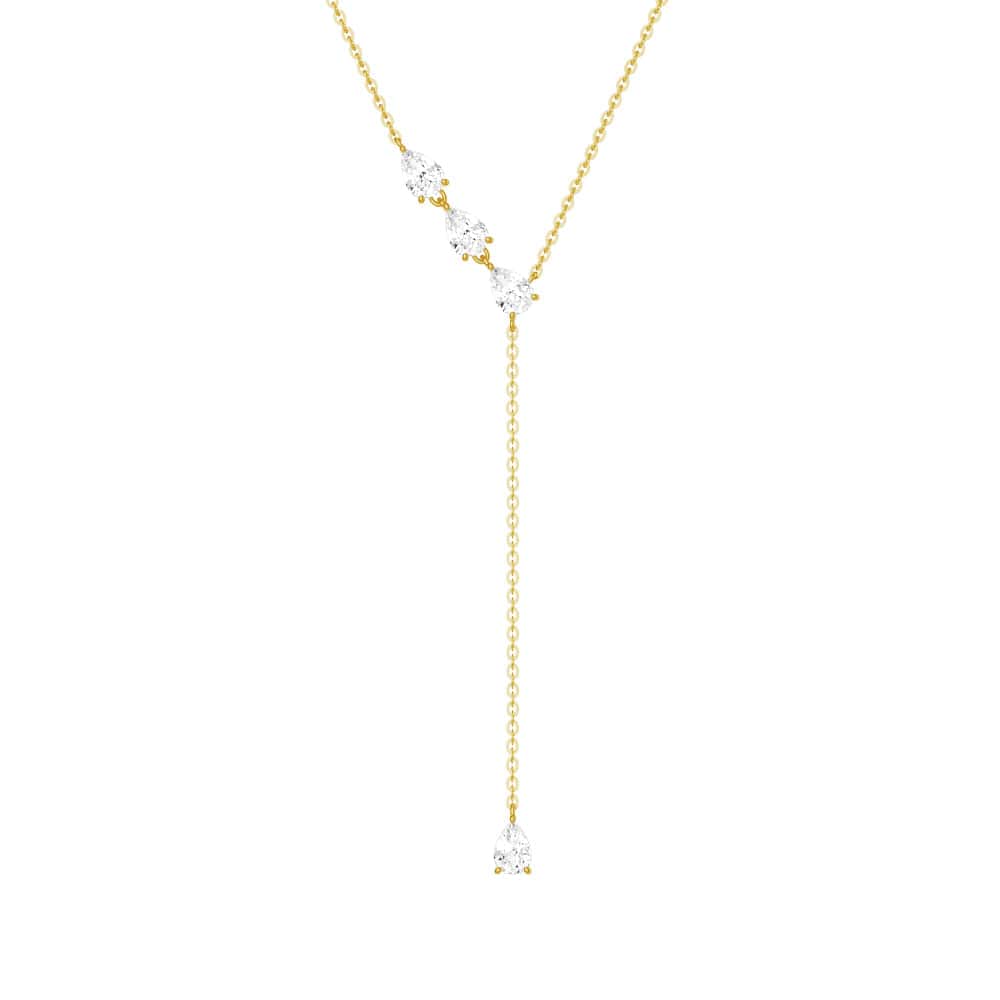 Elegant Pear-Shaped Lab-Grown Diamond Y Lariat Necklace for Women | Perfect for Weddings, Parties & Special Occasions