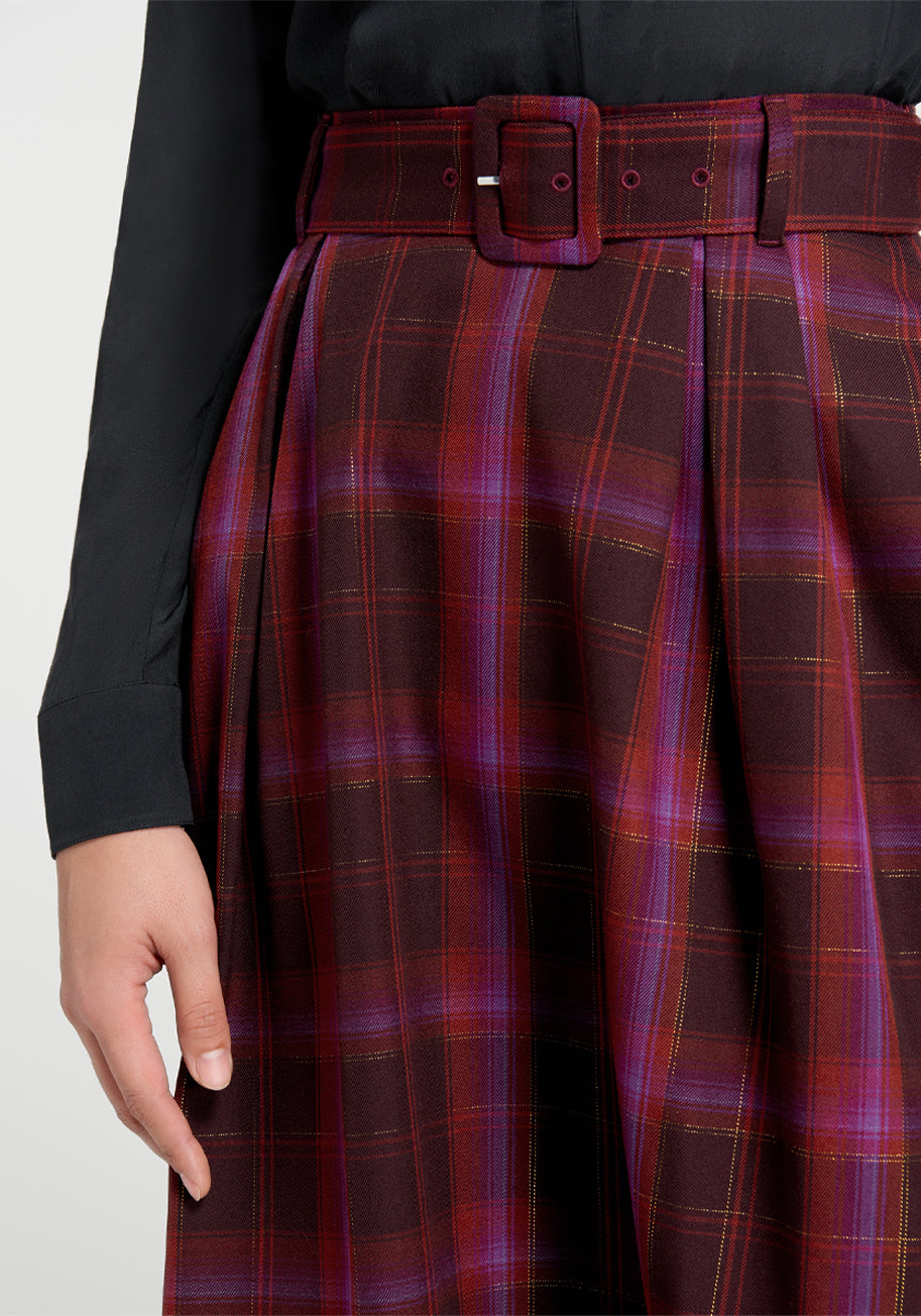 Stylish Belted Circle Skirt for Women - Perfect Timing Flowy Midi Skirt with Elastic Waist | Ideal for Casual Outings, Date Nights & Office Wear