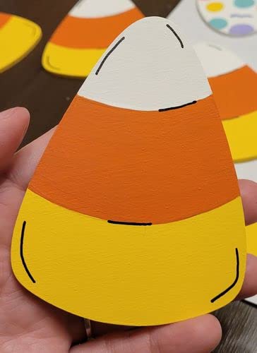 Unfinished Wood Candy Corn Shape - DIY Halloween Craft for Kids & Adults - 12