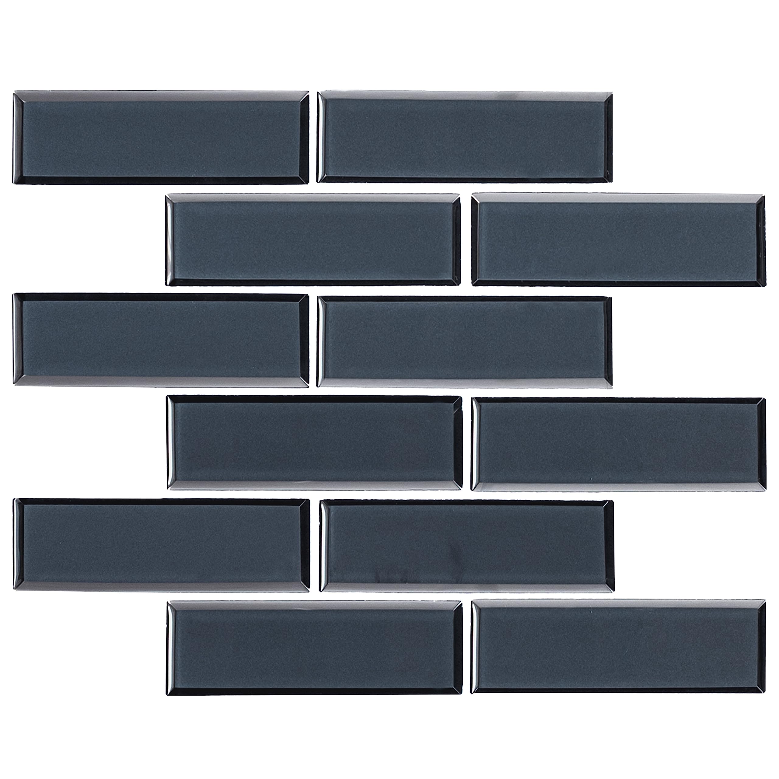MSI Vague Blue 11.73x11.73 Inch Glass Subway Tile - Kitchen Backsplash, Bathroom & Shower Wall Mosaic Tile with Mesh Mount | Perfect for Modern Home Renovation, Spa-Like Bathroom Design and Stylish Kitchen Upgrade